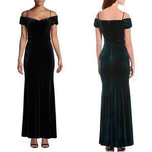 LAUNDRY BY SHELLI SEGAL OFF SHOULDER VELVE…